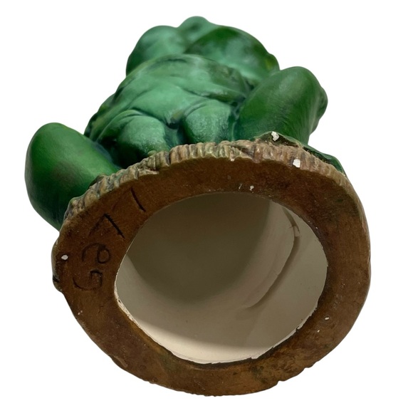 Vintage 1970s Green Frogs Stack Quirky Pottery Art - Hand Painted Ceramic Statue - Picture 8 of 9
